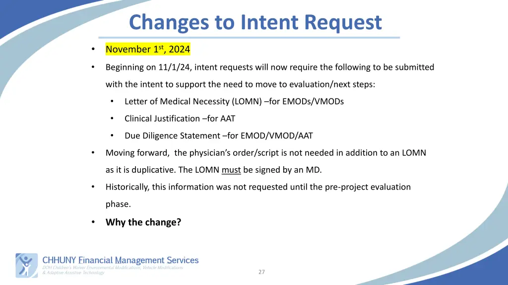 changes to intent request