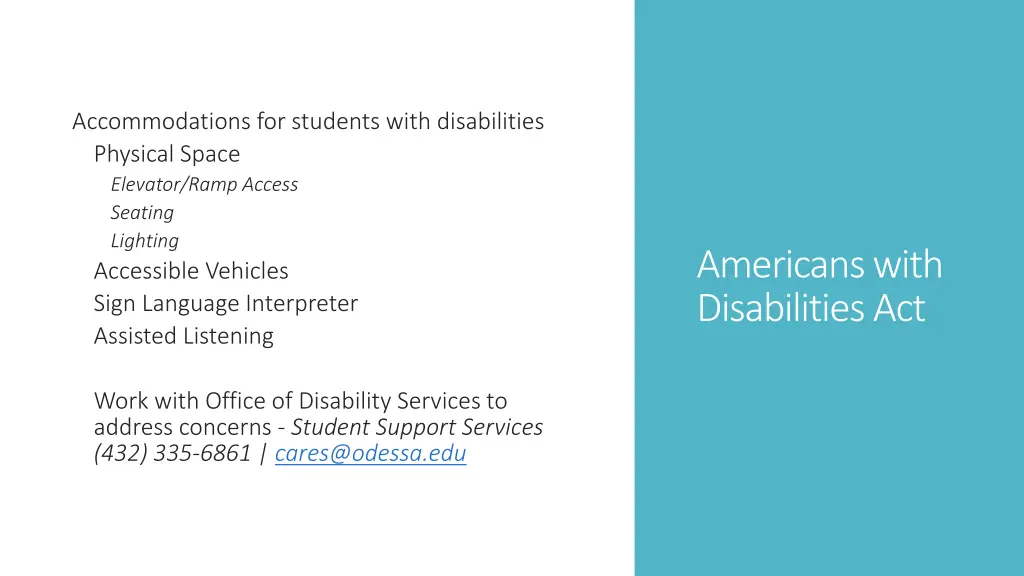 accommodations for students with disabilities