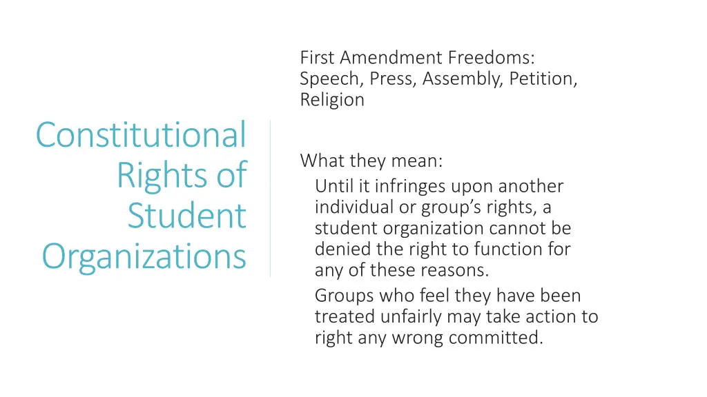 first amendment freedoms speech press assembly