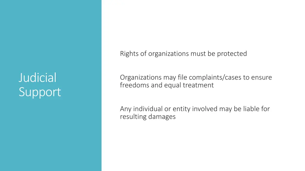 rights of organizations must be protected