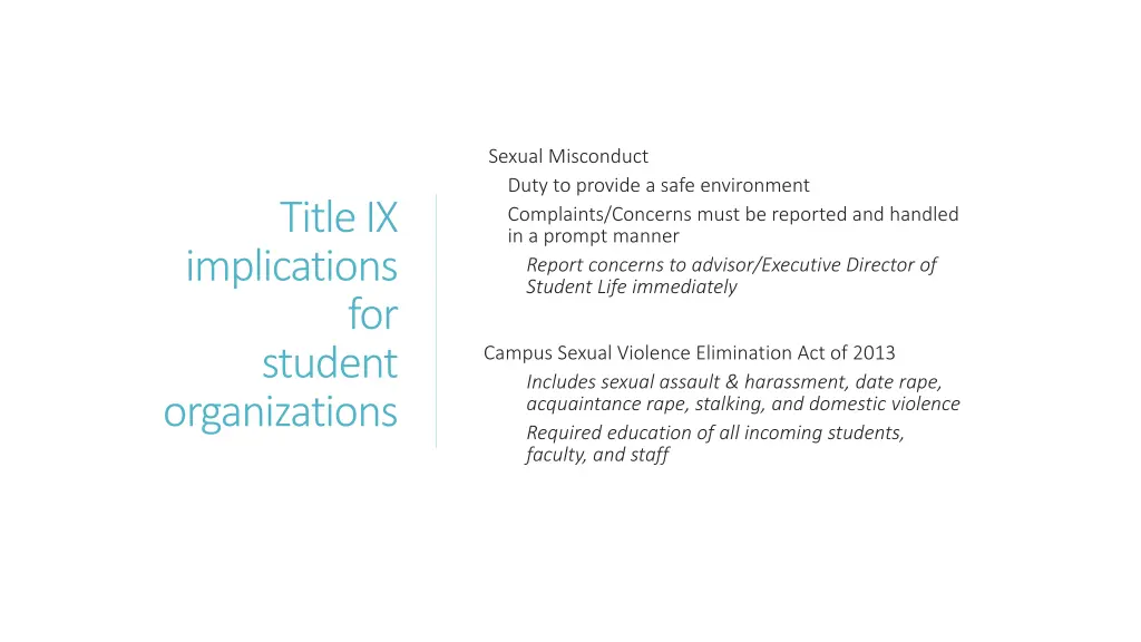 sexual misconduct duty to provide a safe