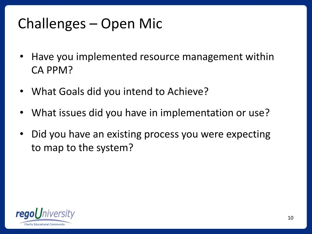 challenges open mic