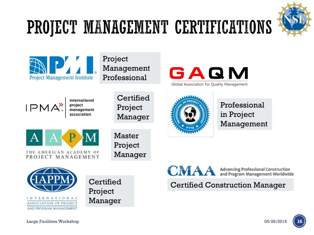 project management certifications