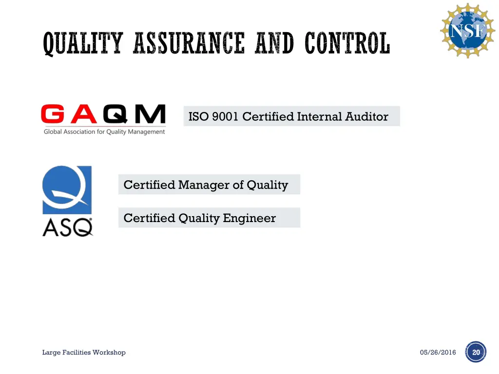 quality assurance and control