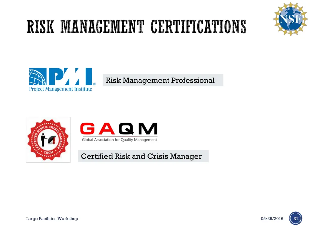 risk management certifications