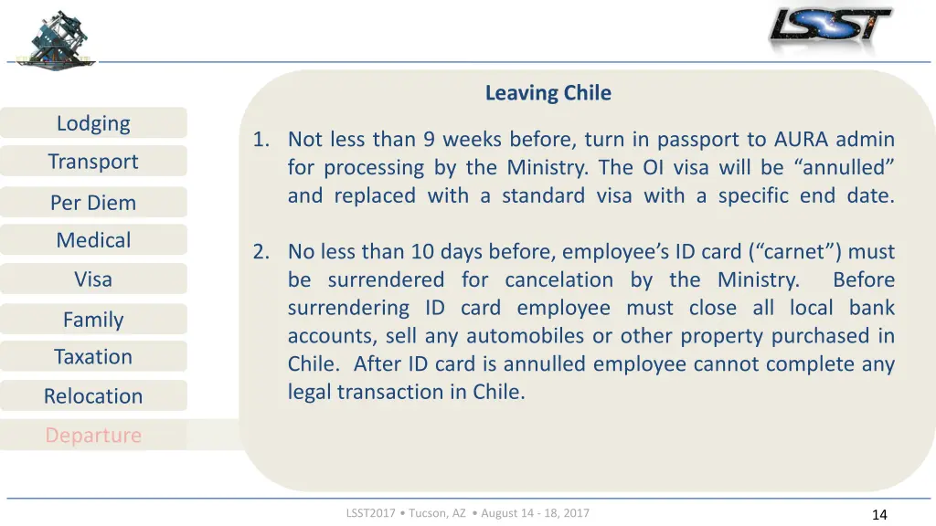 leaving chile