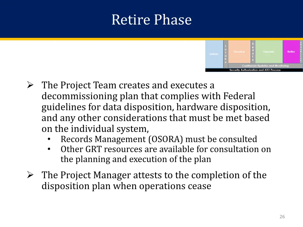 retire phase