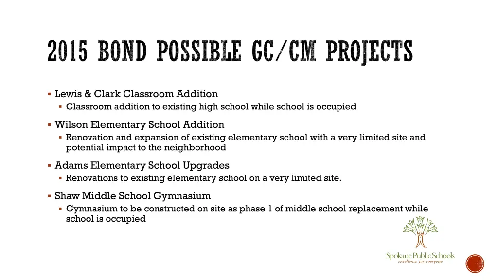 2015 bond possible gc cm projects