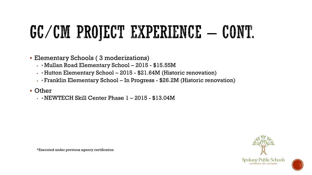 gc cm project experience cont