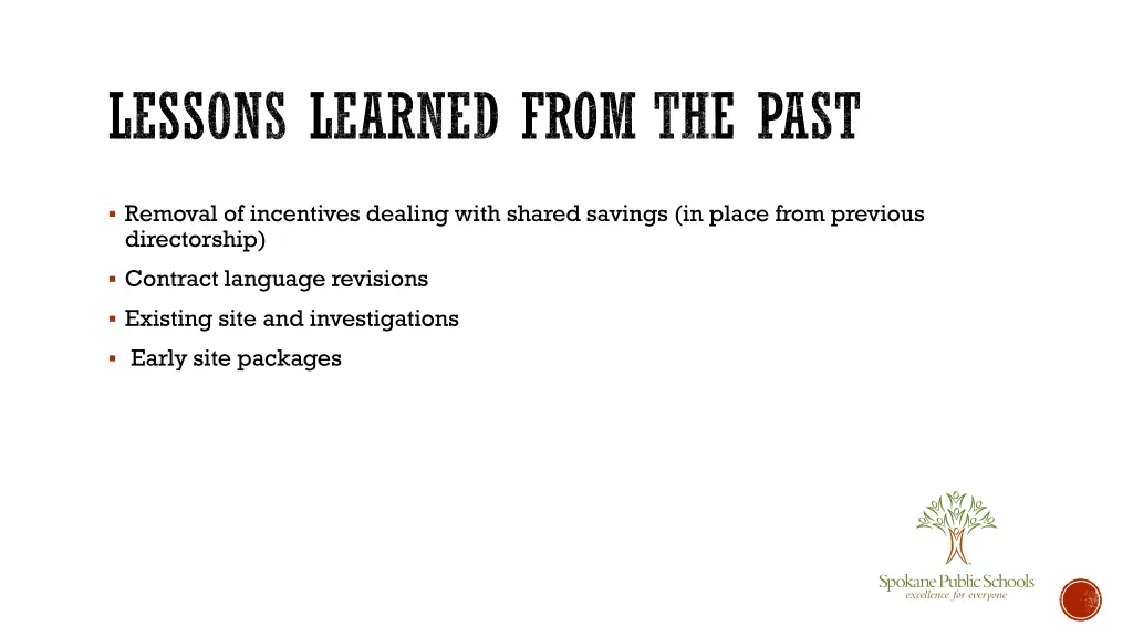 lessons learned from the past