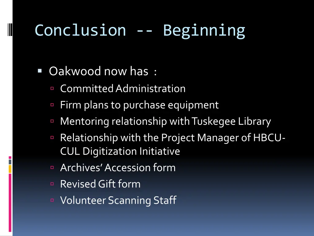 conclusion beginning