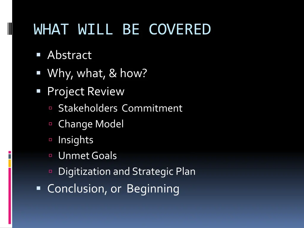 what will be covered