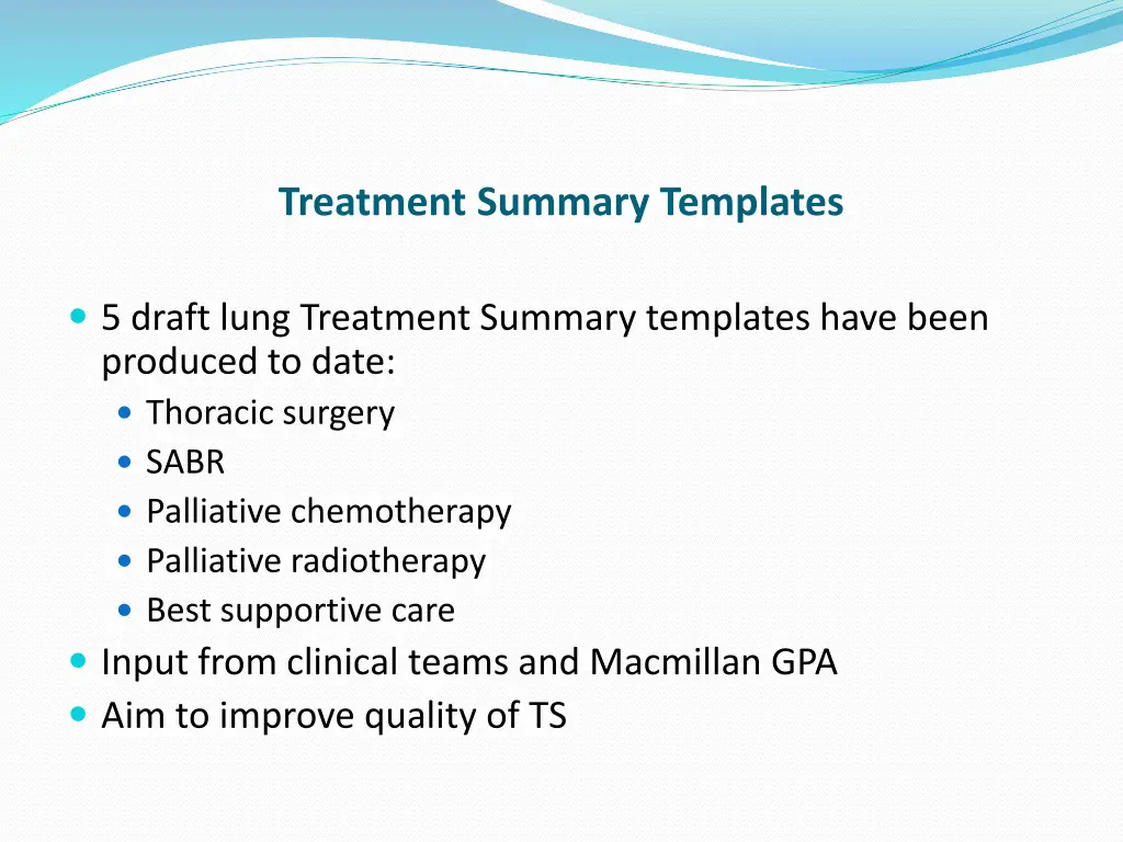 treatment summary templates