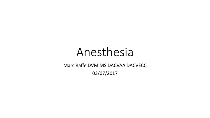 anesthesia