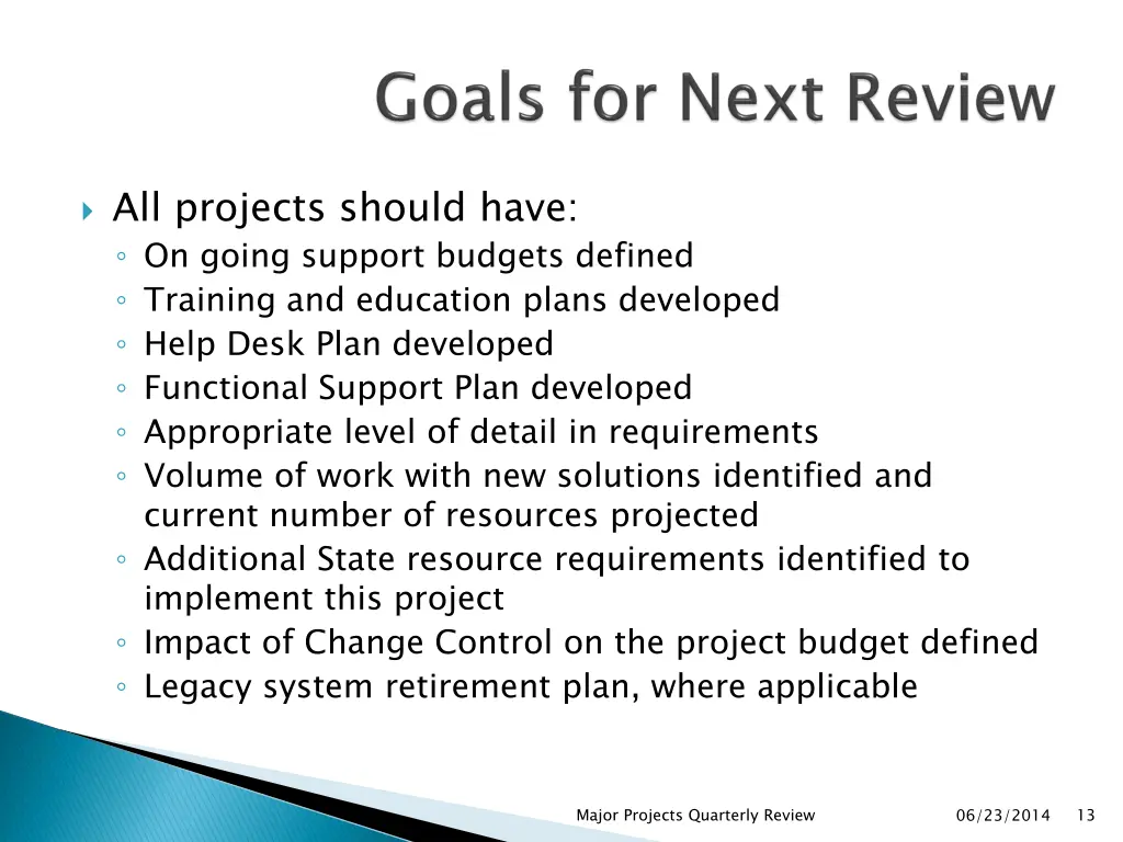 all projects should have on going support budgets