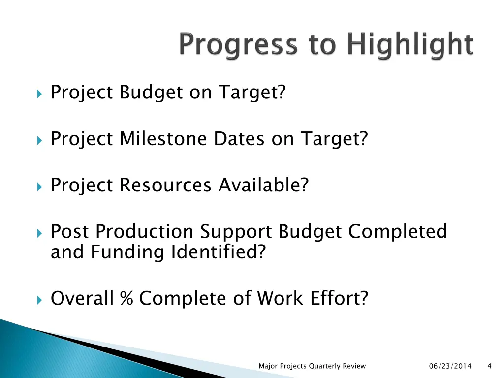 project budget on target