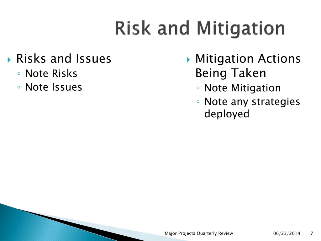 risks and issues note risks note issues