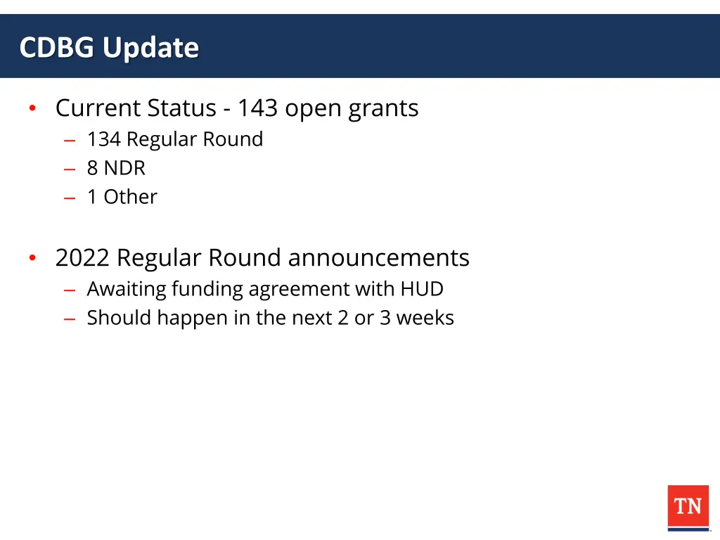 cdbg update