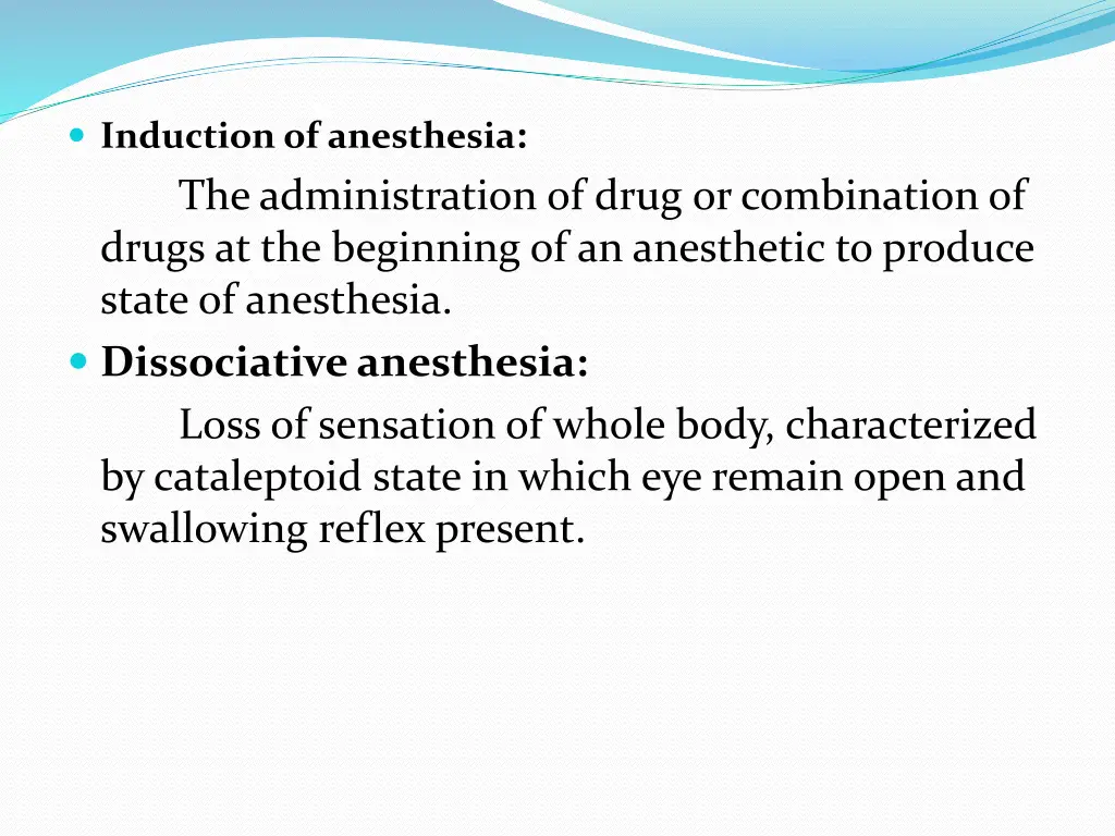 induction of anesthesia the administration