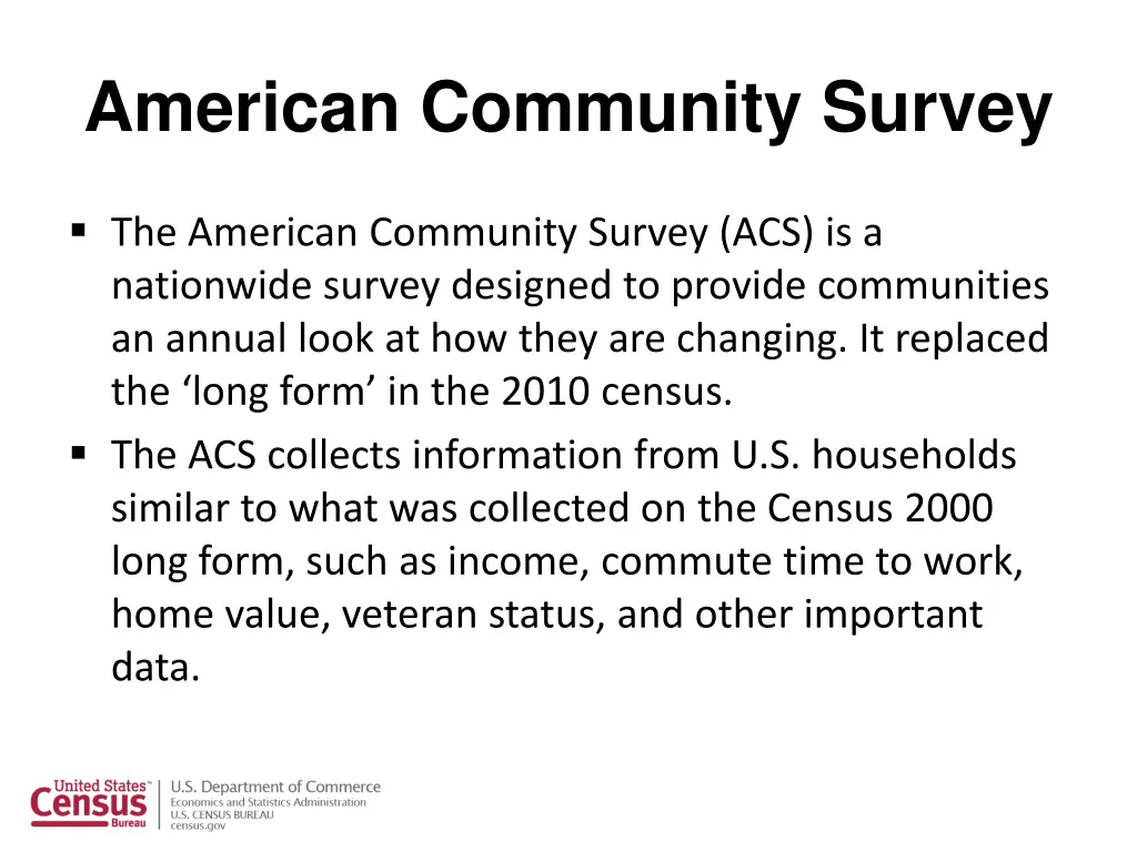 american community survey