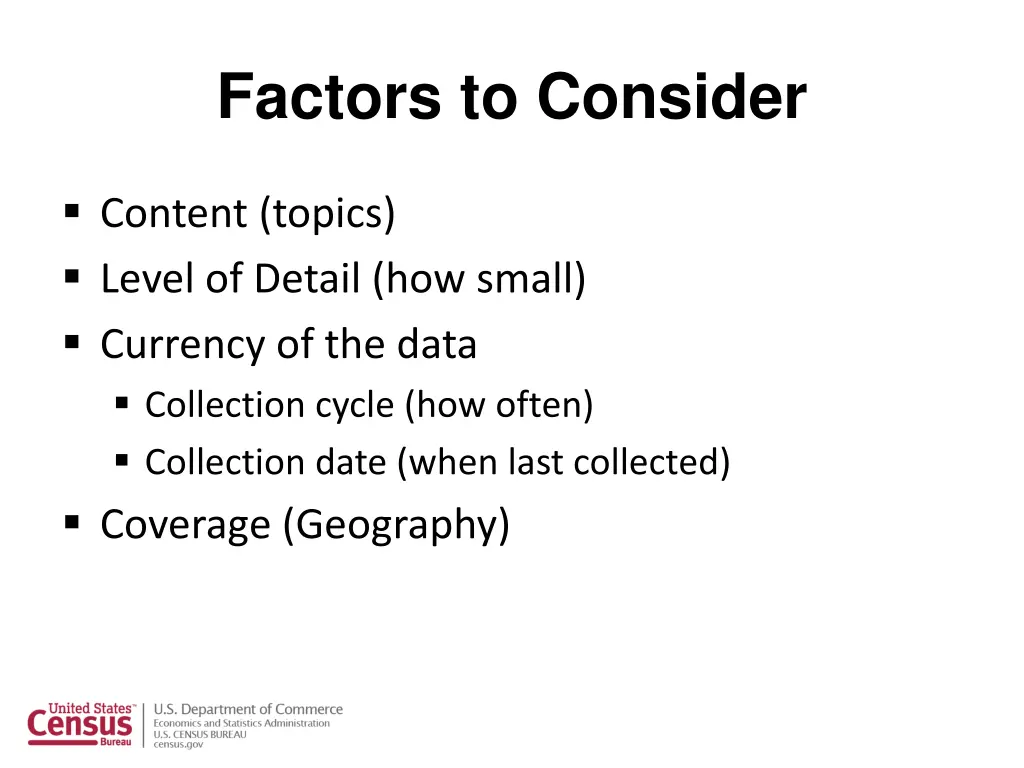 factors to consider