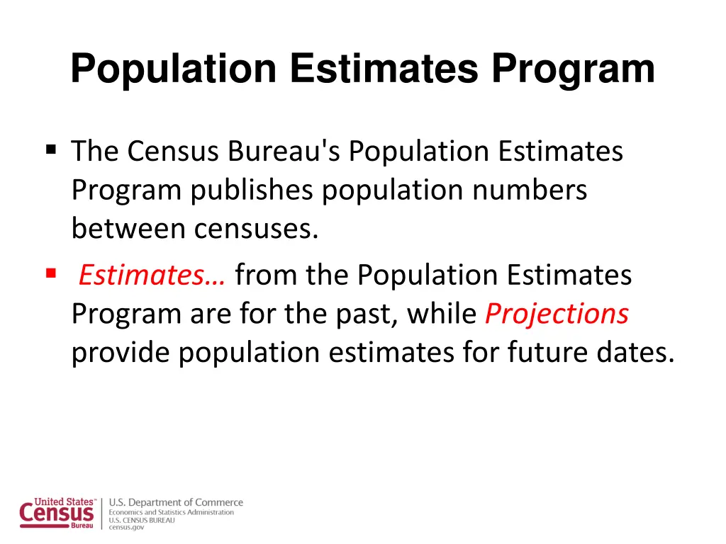population estimates program