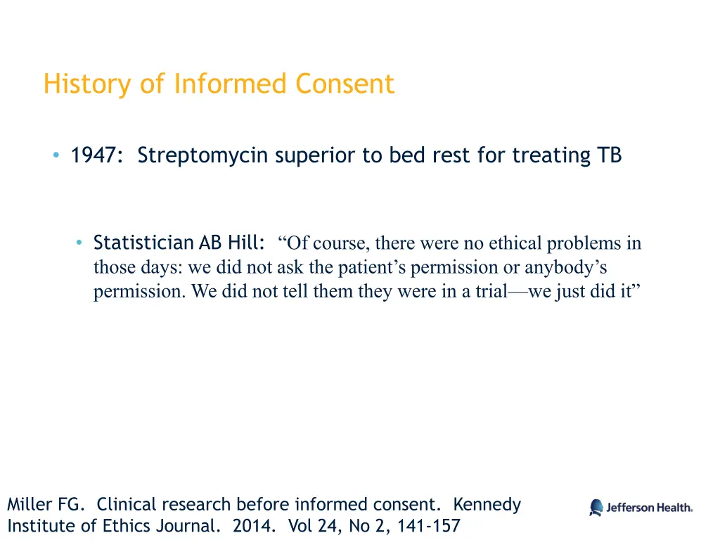 history of informed consent