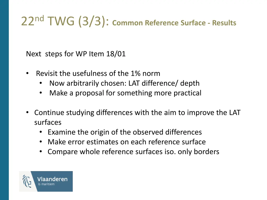 22 nd twg 3 3 common reference surface results