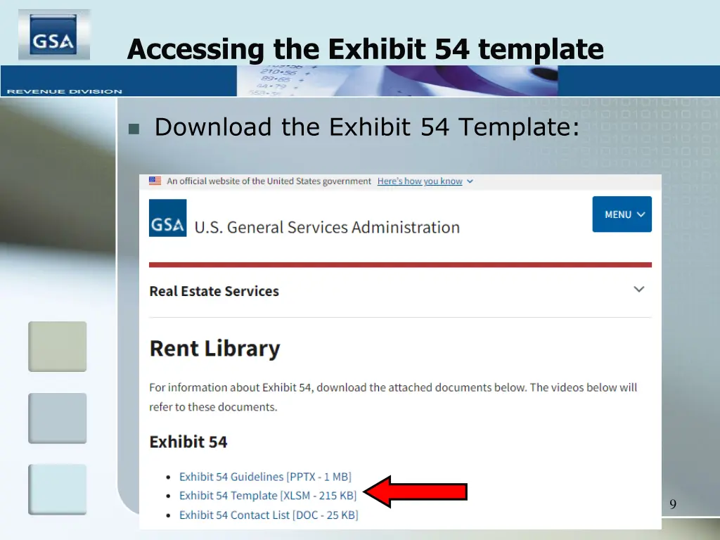 accessing the exhibit 54 template 1