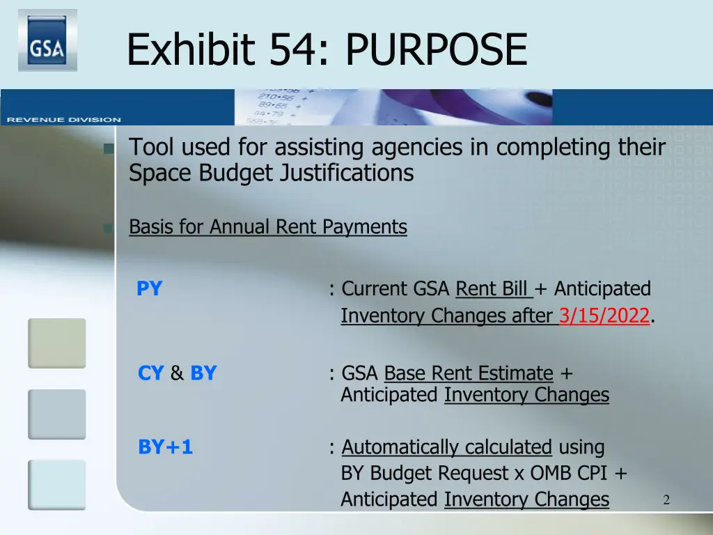 exhibit 54 purpose