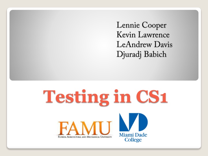 testing in cs1