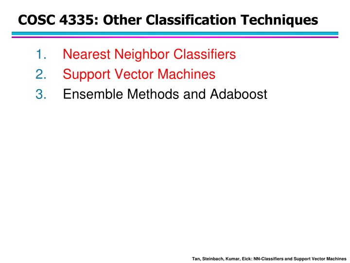 cosc 4335 other classification techniques