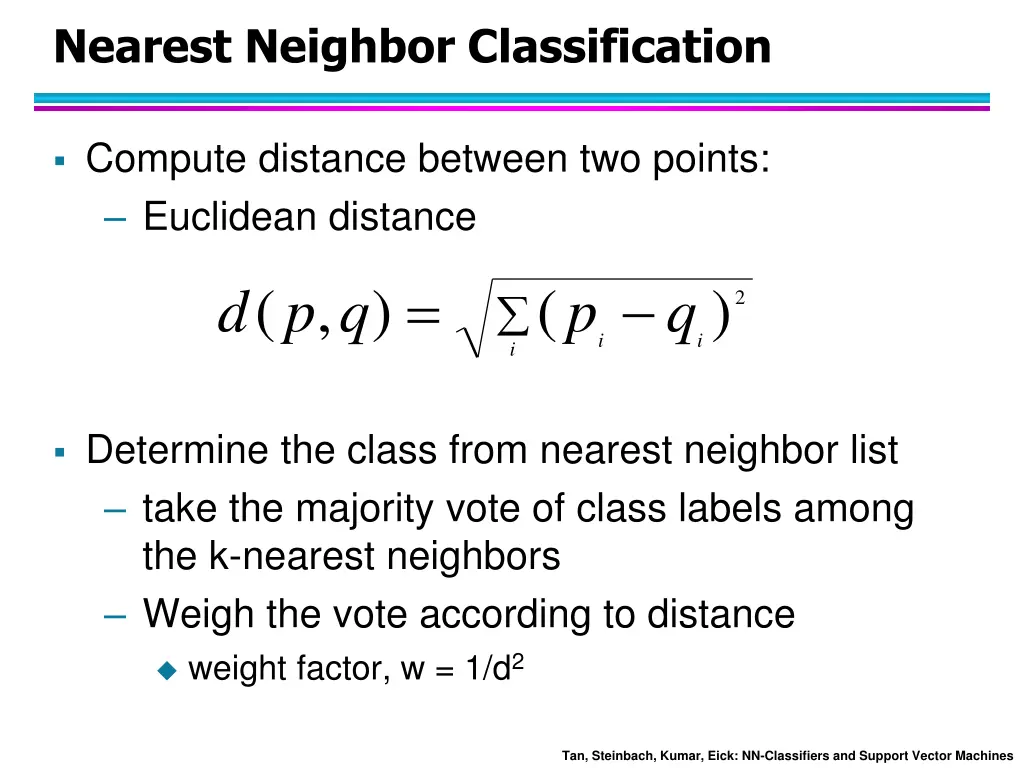 nearest neighbor classification