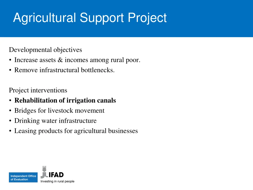 agricultural support project 1