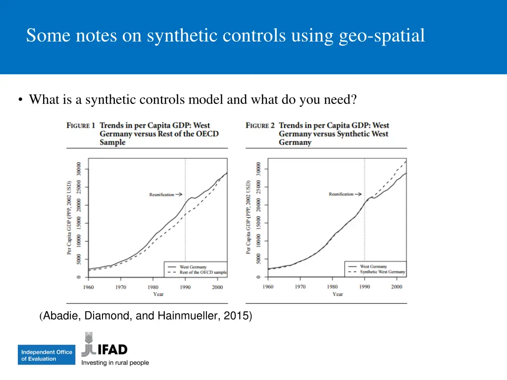 some notes on synthetic controls using geo spatial
