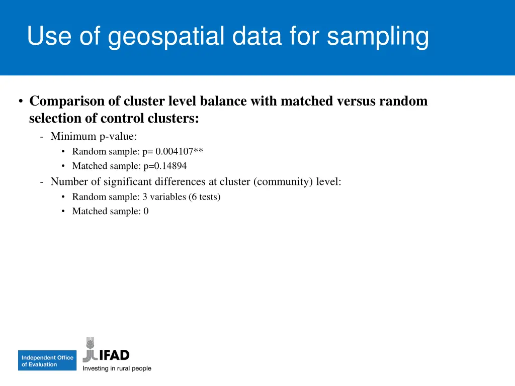 use of geospatial data for sampling 1
