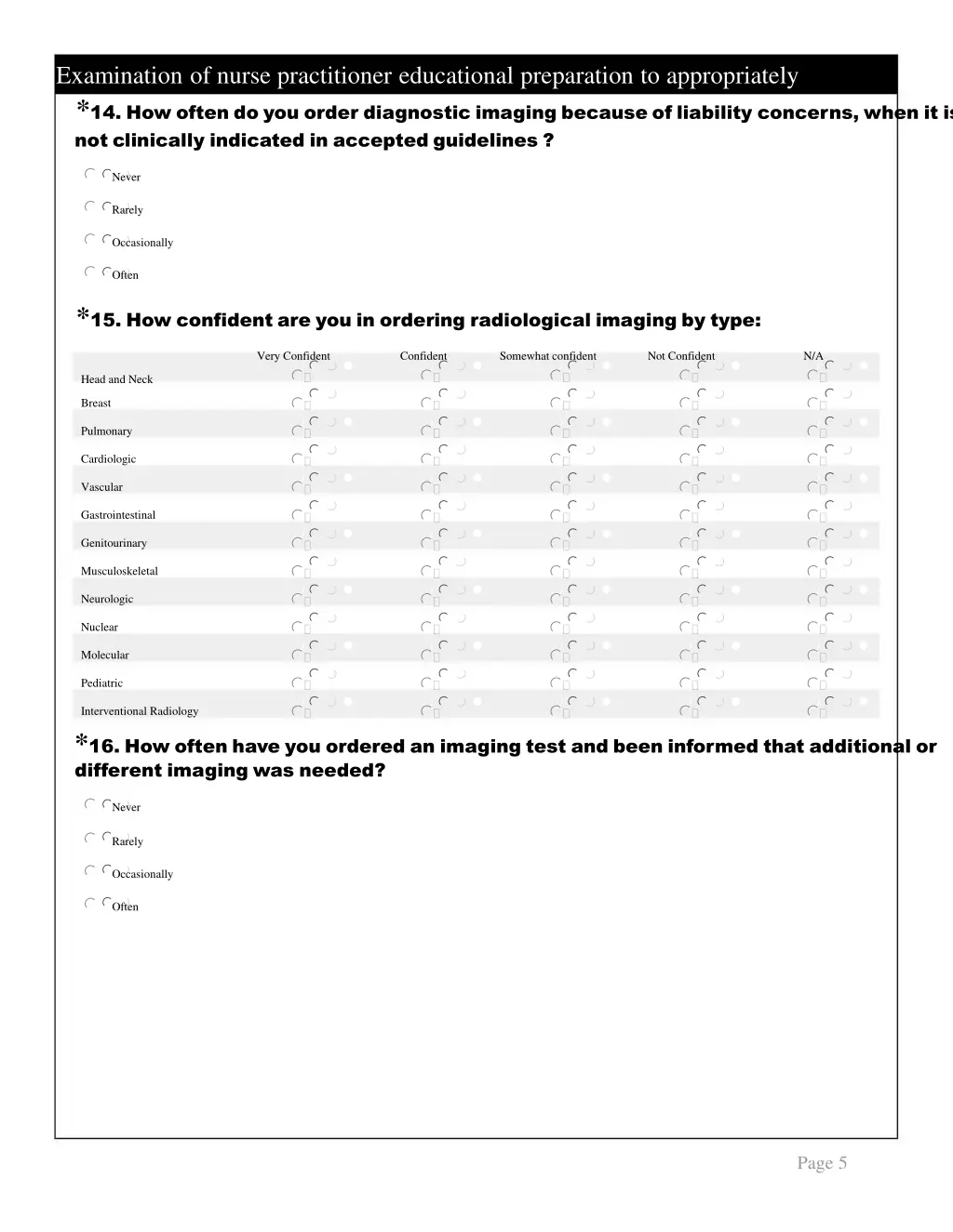 examination of nurse practitioner educational 4