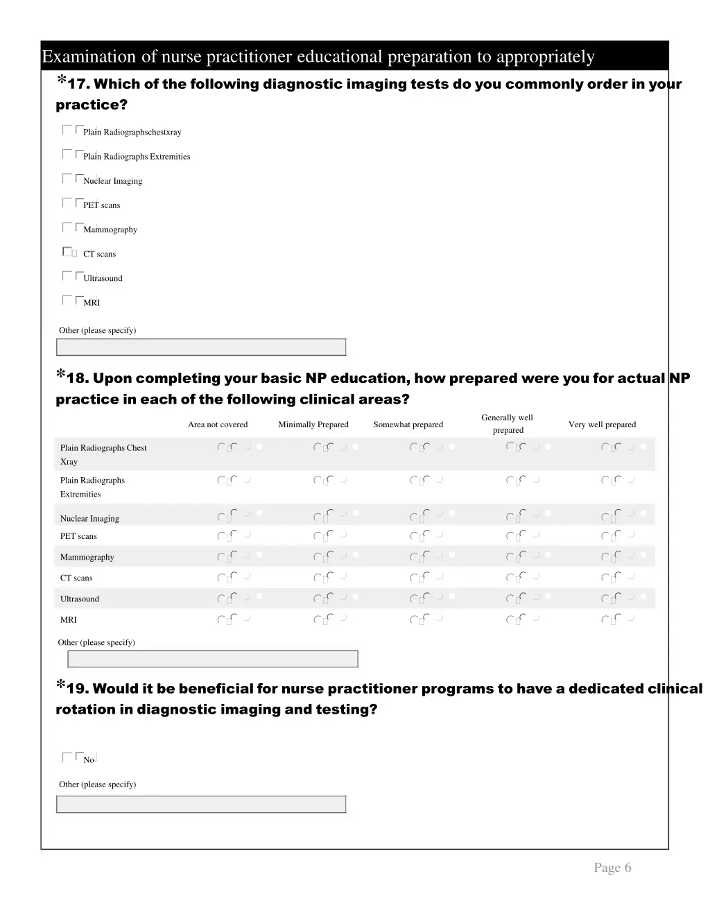 examination of nurse practitioner educational 5