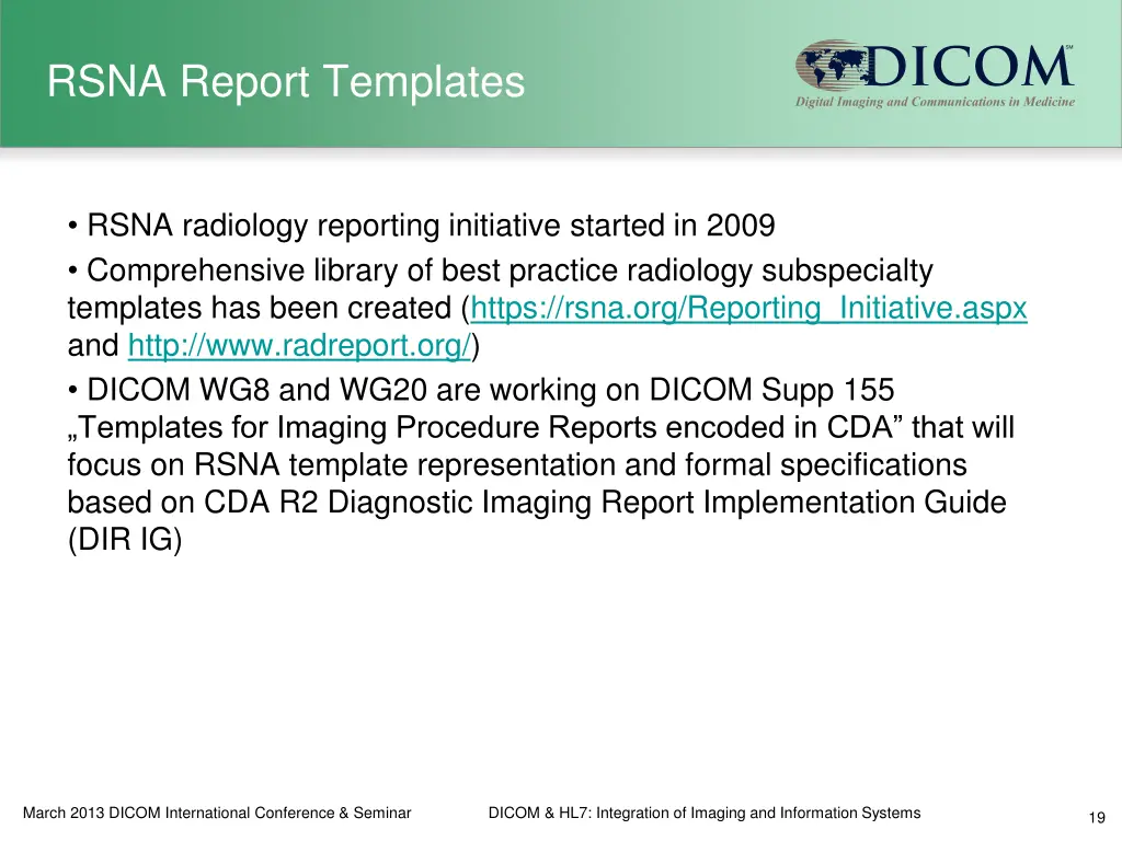 rsna report templates
