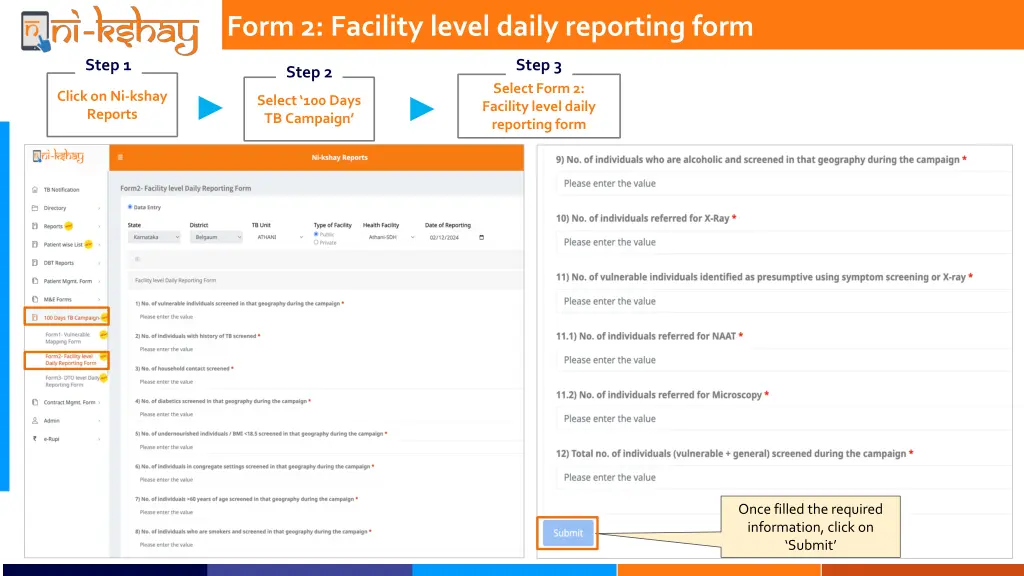 form 2 facility level daily reporting form 2