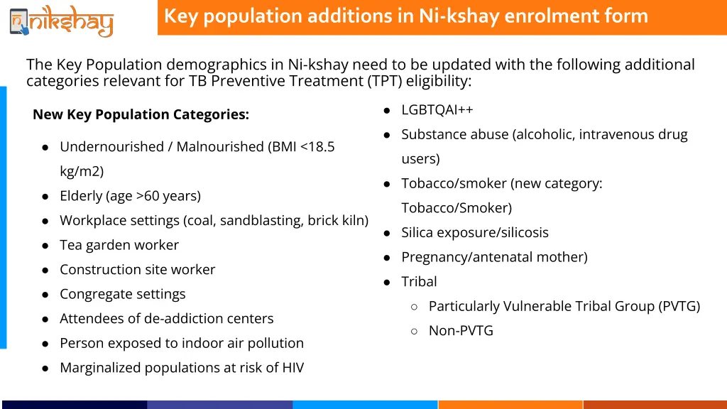 key population additions in ni kshay enrolment 1