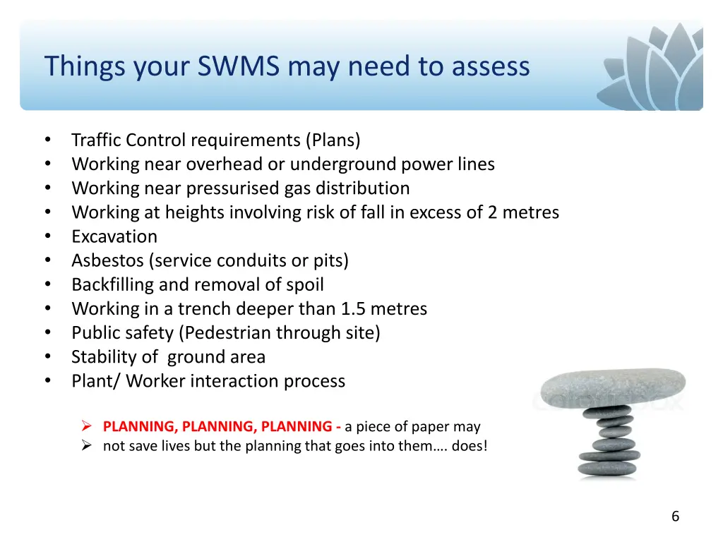 things your swms may need to assess