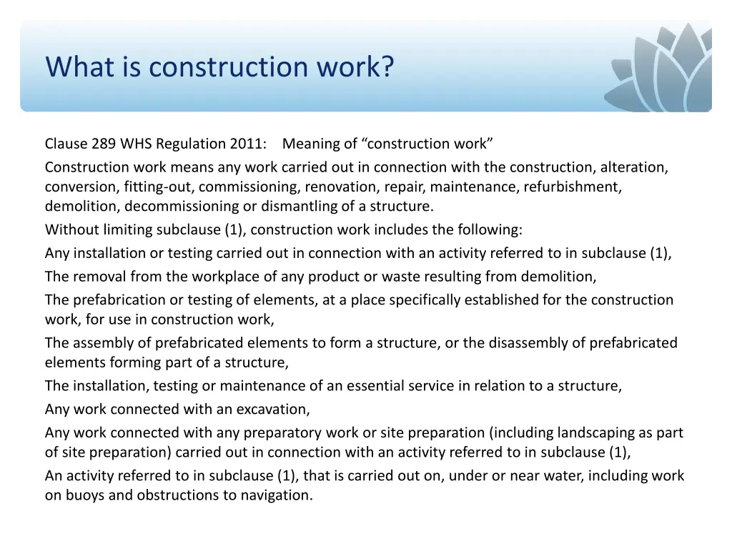 what is construction work