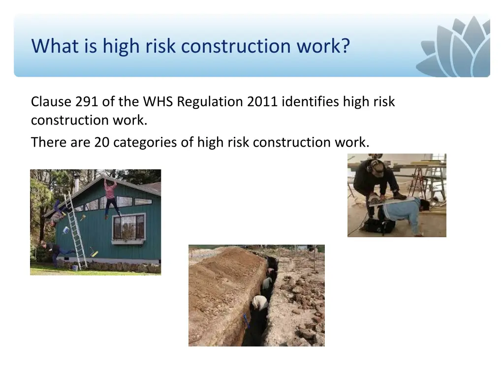 what is high risk construction work