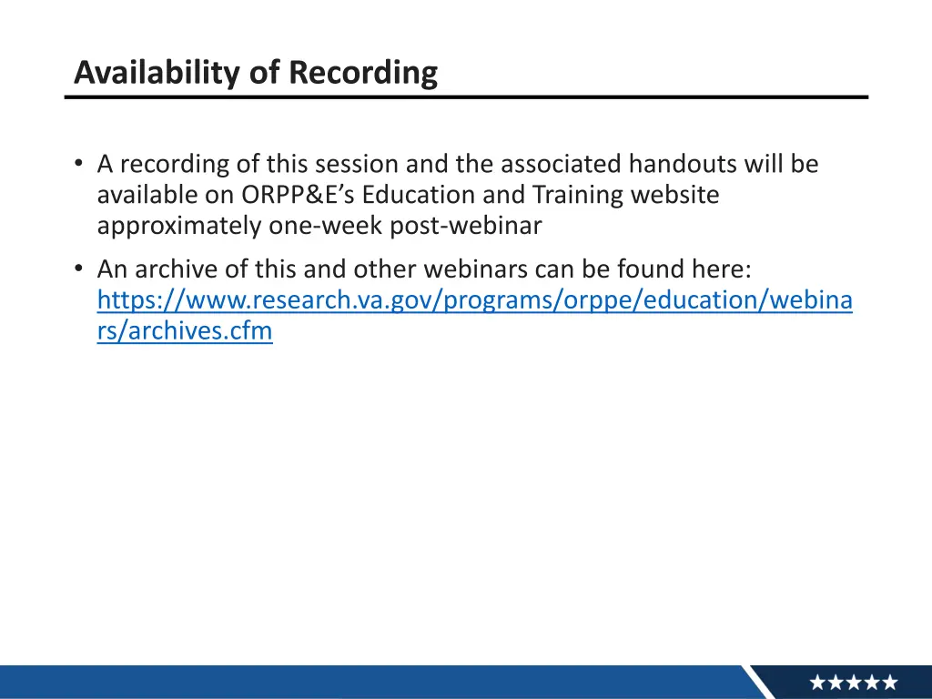availability of recording