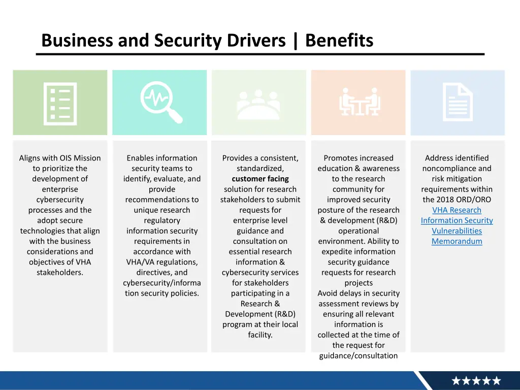 business and security drivers benefits
