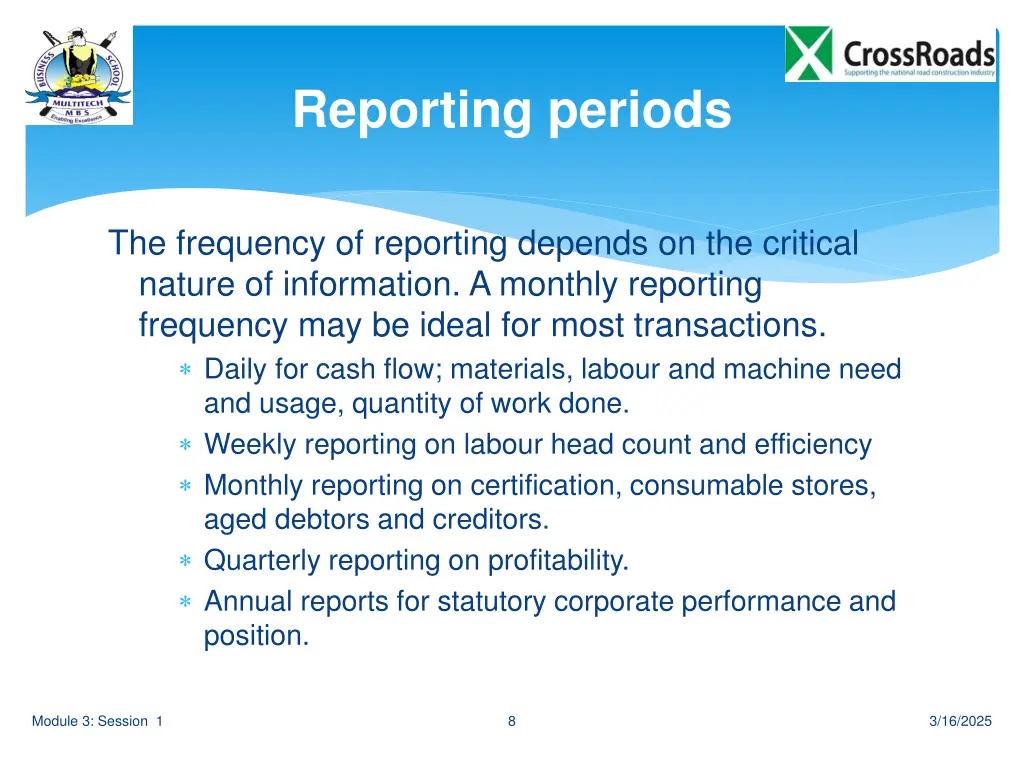 reporting periods
