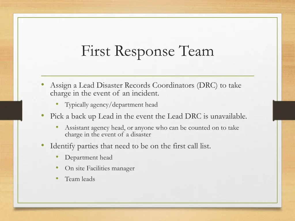 first response team
