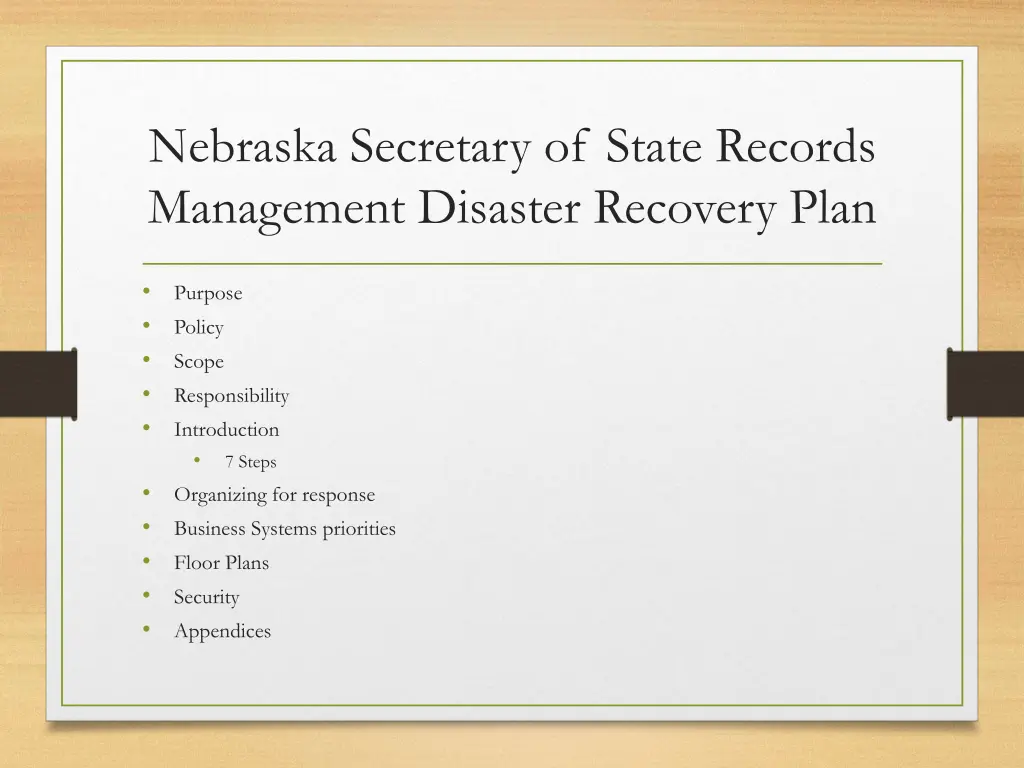 nebraska secretary of state records management