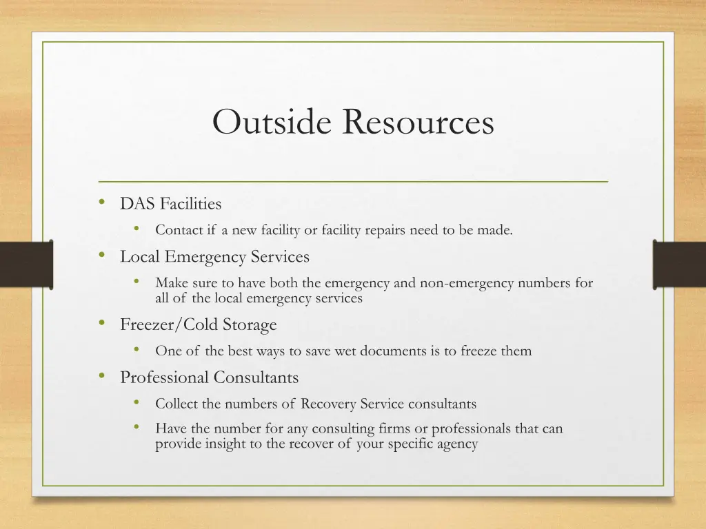 outside resources